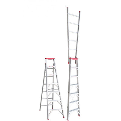 INDALEX Dual Purpose Aluminium Step Ladder-Tradesman Series- 2.1m-3.8m 120kg Rated