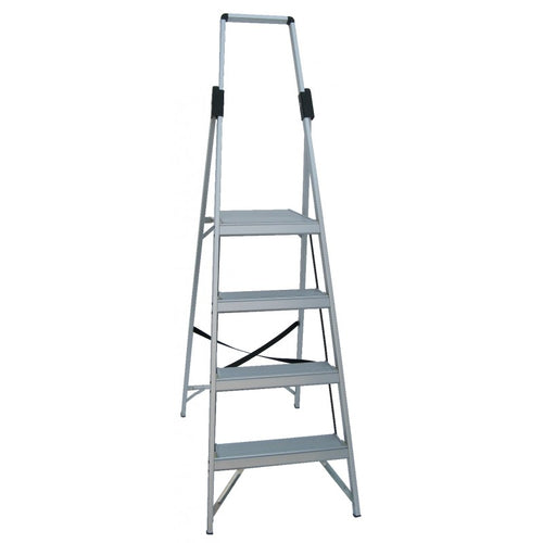 INDALEX Aluminium Slimline Platform Ladder-Tradesman Series- 4 Steps 2.1m/1.2m 120kg Rated