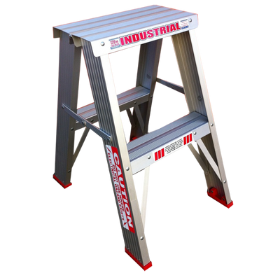 INDALEX Double Sided Aluminium Step Ladder-Tradesman Series- 0.6m 150kg Rated