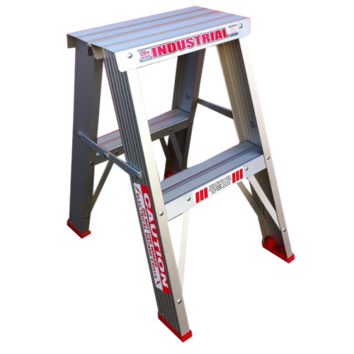 INDALEX Double Sided Aluminium Step Ladder-Tradesman Series- 0.6m 150kg Rated