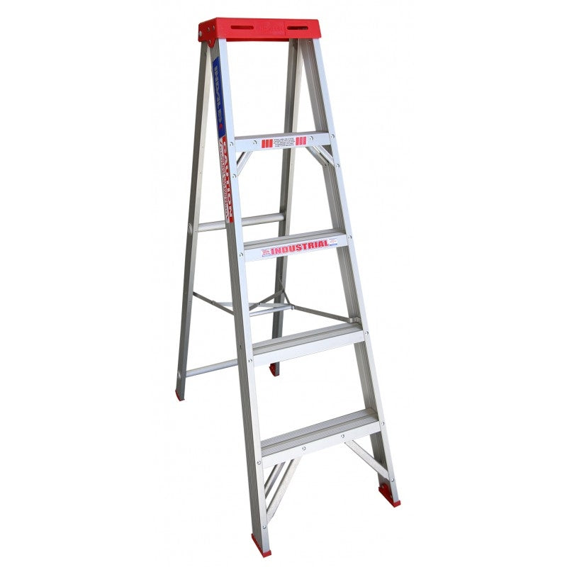 INDALEX Single Sided Aluminium Step Ladder-Tradesman Series-1.5m 135kg Rated