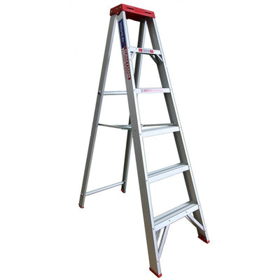 INDALEX Single Sided Aluminium Step Ladder-Tradesman Series-1.8m 135kg Rated
