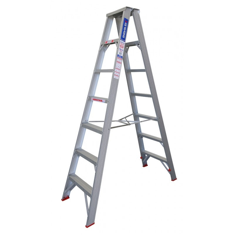 INDALEX Double Sided Aluminium Step Ladder-Tradesman Series- 2.1m 120kg Rated