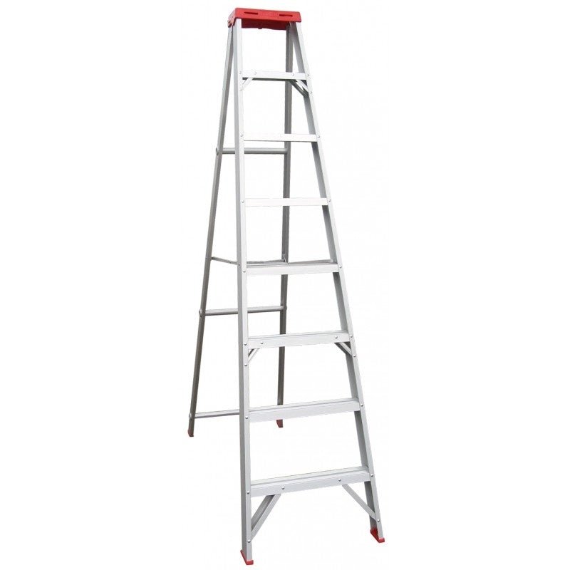 INDALEX Single Sided Aluminium Step Ladder-Tradesman Series-2.4m 120kg Rated