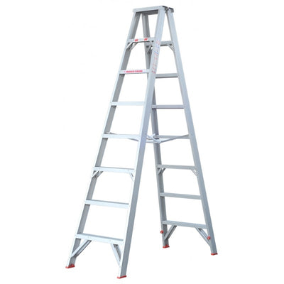 INDALEX Double Sided Aluminium Step Ladder-Tradesman Series- 2.4m 120kg Rated