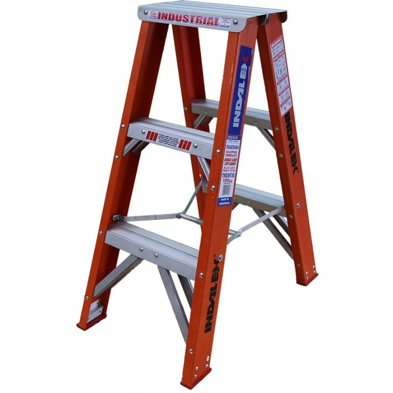 INDALEX Fibreglass Double Sided Ladder-Tradesman Series- 0.9m 150kg Rated