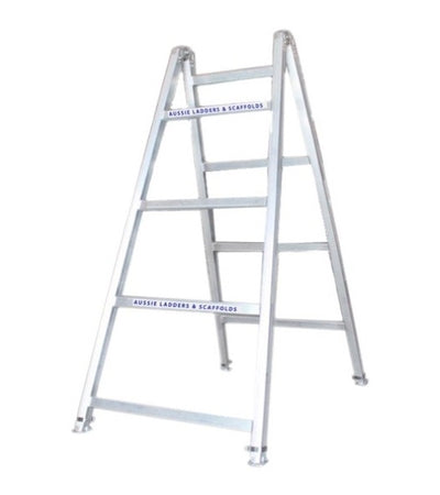 Industrial XS Heavy Duty Aluminium Adjustable Leg Trestle Ladder-2.4m 225kg Rated AT2.4M