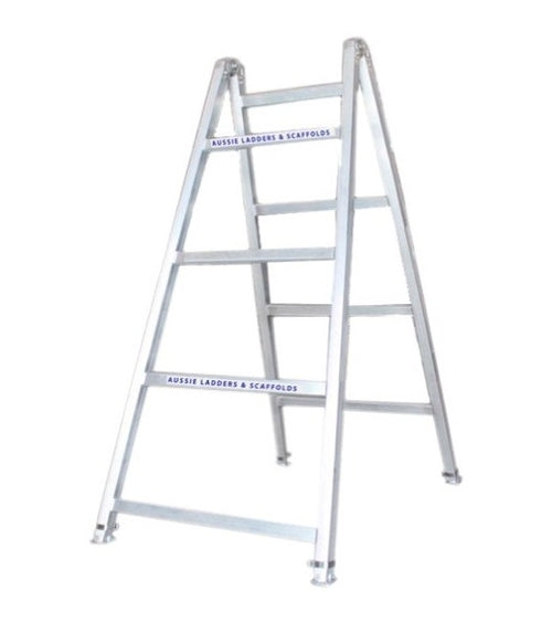 Industrial XS Heavy Duty Aluminium Adjustable Leg Trestle Ladder-2.4m 225kg Rated AT2.4M