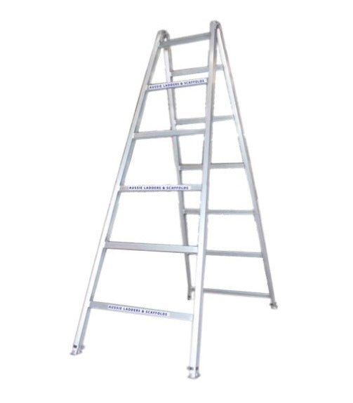 Industrial XS Heavy Duty Aluminium Adjustable Leg Trestle Ladder-3.6m 225kg Rated AT3.6M
