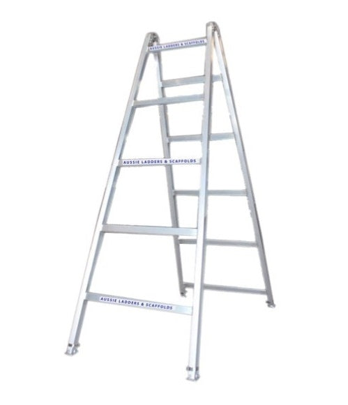 Industrial XS Heavy Duty Aluminium Adjustable Leg Trestle Ladder-3m 225kg Rated AT3.0M