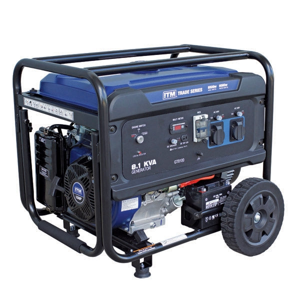 ITM 8.1kva 15hp Petrol Generator With Electric Start, Wheel & Handle Kit-Trade Series- TM510-6500