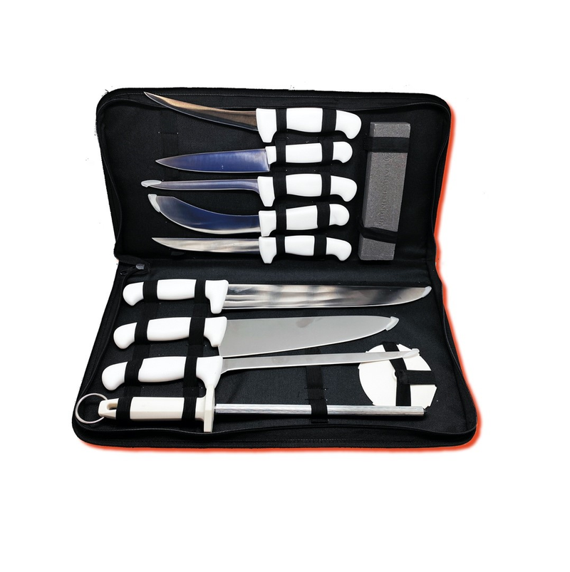 JUMP ON TOOLS Stainless Steel Pro Knife Set With Sharpening Stone