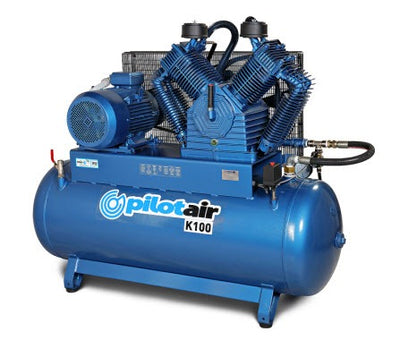 Pilot K100 Horizontal 3 Phase Reciprocating Air Compressor
