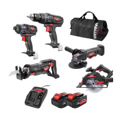 KATANA By Kincrome  18v Lithium Ion Cordless Drills, Saws & Grinder Combo Kit-5Pce
