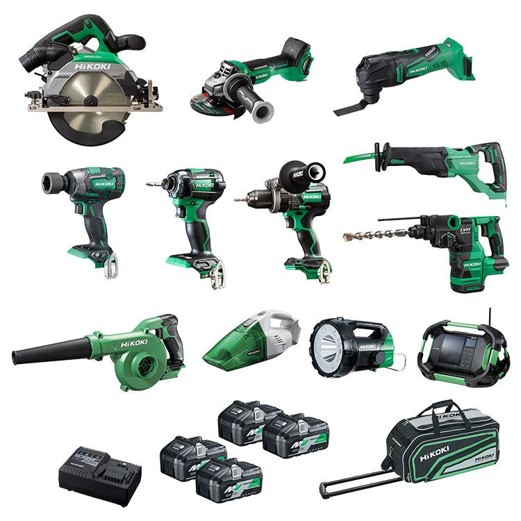 HIKOKI - 18V Brushless 12 Piece Combination Pack KIT