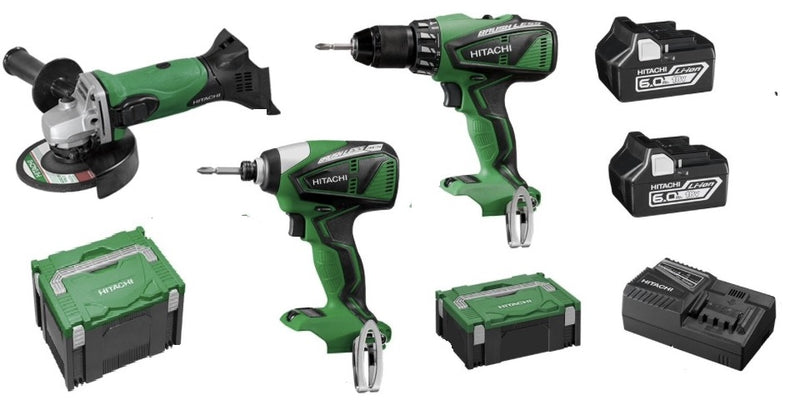 HITACHI KC18D3PM(HA) 18V 6.0Ah Li-ion Cordless 3pce Combo Kitt