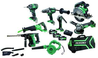 Hitachi/Hikoki KC18D8P(HRZ) 18V 5.0Ah Li-Ion Cordless 8pce Combo Kit Including Brushless