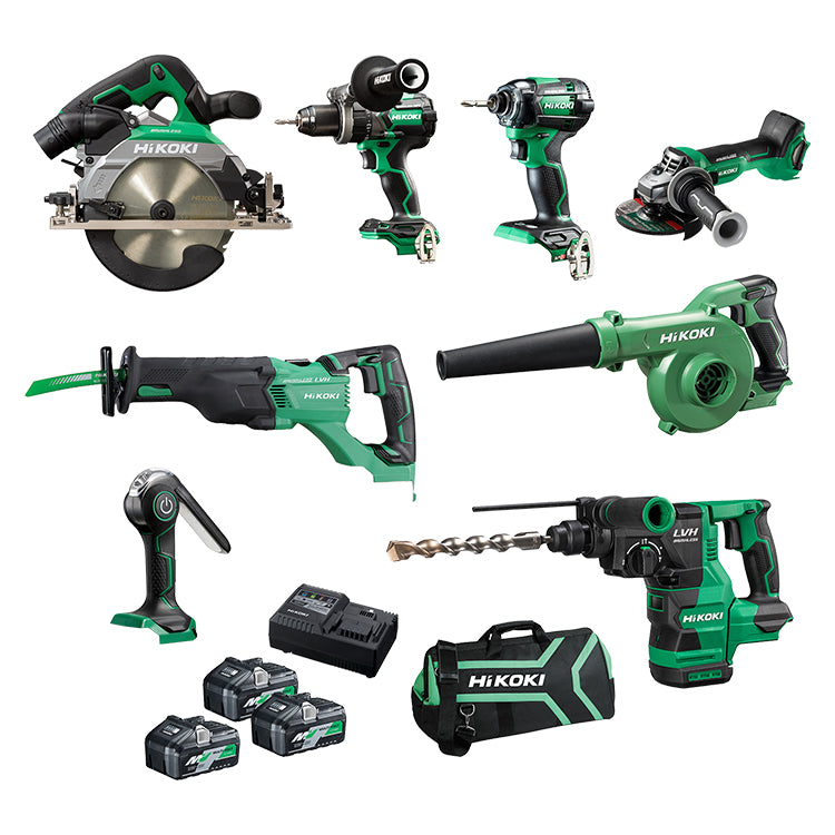 HIKOKI - 18V Brushless 8 Piece Combination Pack KIT