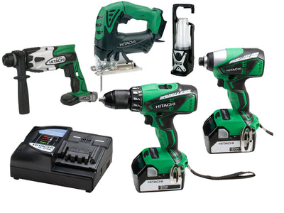 Hitachi KC18DBEL5pce 18v Brushless 6ah 5pce Cordless Combo Kit