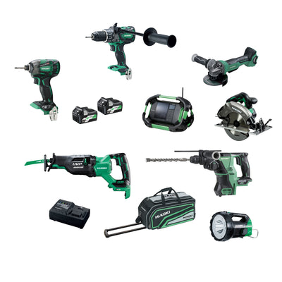 Hitachi/Hikoki KC36D8P(HRZ) 18V/36V 5.0Ah/2.5Ah Li-Ion Cordless Brushless 8pce Combo Kit