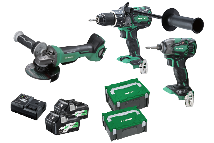 Hitachi/Hikoki KC36DDBL(HRZ) 36V 2.5Ah Li-Ion Cordless Brushless 3pce Combo Kit