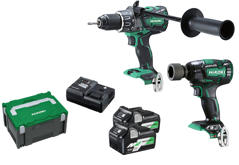 Hitachi/Hikoki KC36DPL2(HRZ) 36V 2.5Ah Li-Ion Cordless Brushless 2pce Combo Kit-FDB