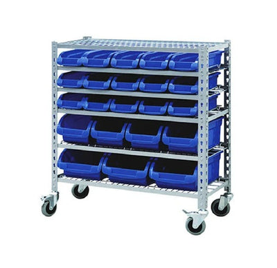 Kincrome Mobile Storage Rack 22 Bin 6 Shelf