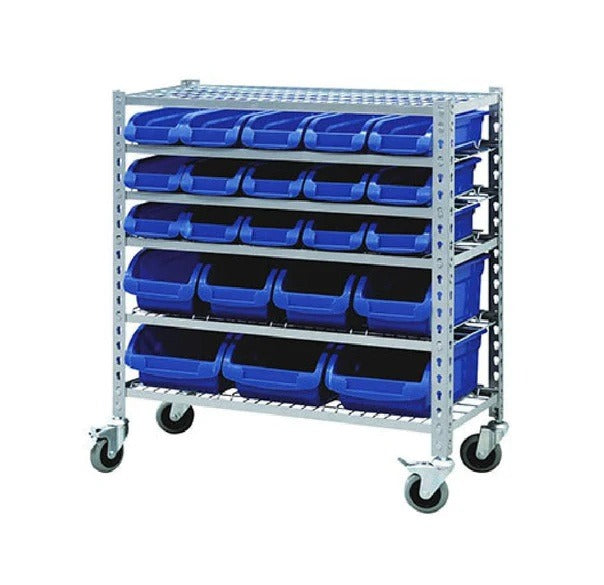 Kincrome Mobile Storage Rack 22 Bin 6 Shelf