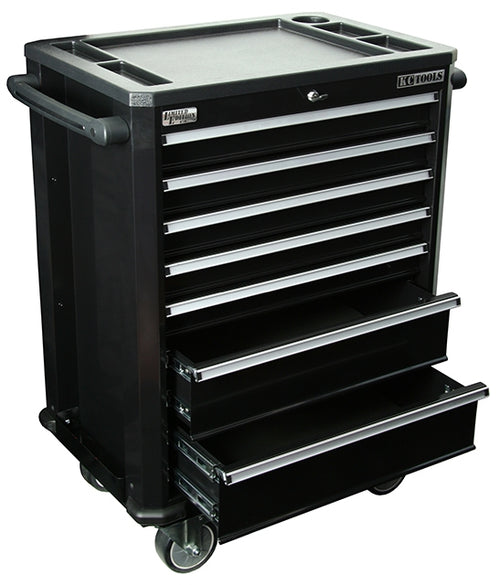 KC Tools  7 Drawer Roller Cabinet-Black-A22112B