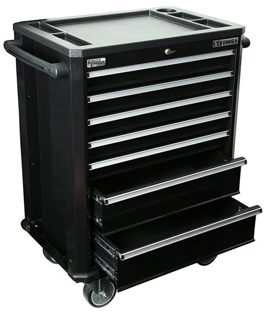 KC Tools  7 Drawer Roller Cabinet-Black-A22112B