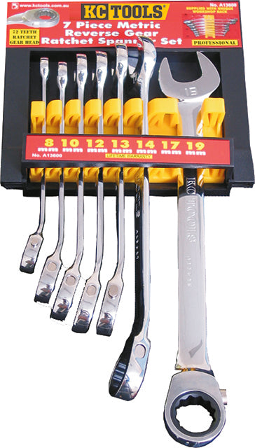 KC Tools A13600  7PC REVERSE GEAR RATCHET SPANNER SET