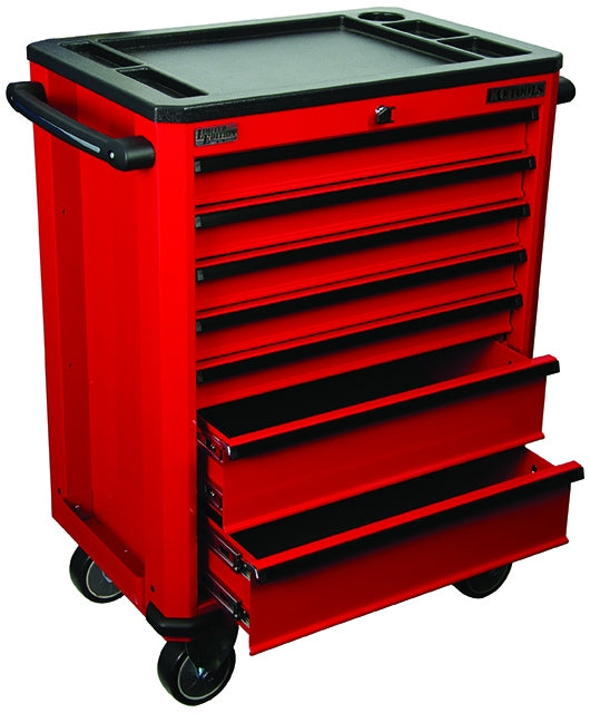 KC Tools  7 Drawer Roller Cabinet-Red-A22112R
