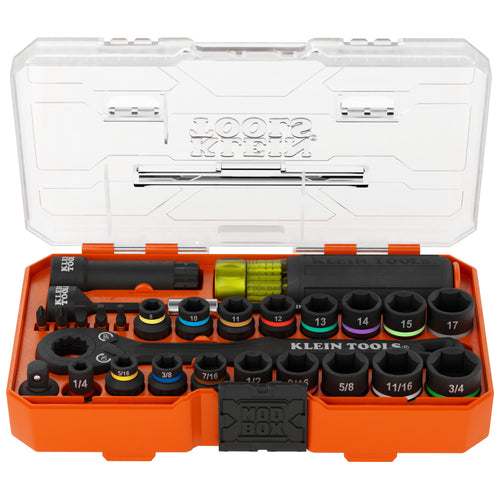 Klein Tools 65400KNECT KNECT Essential Pass Through Impact Socket Set 28pc - 65400KNECT