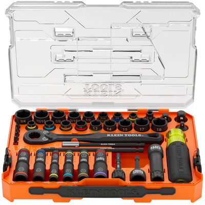 Klein Tools 65500KNECT KNECT Complete Impact Pass Through Flip Socket Set 39pc - 65500KNECT