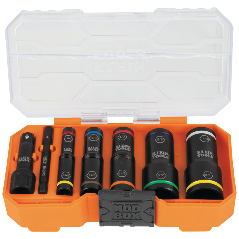 Klein Tools 65618 KNECT Flip-10 Heavy-Duty Impact Socket Set 8pc - 65618