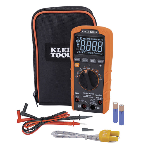 KLEIN Digital Multimeter, TRMS Auto-Ranging, 1000V, Temp, Low Impedance-A-MM720 Replaces MM600