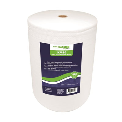 KWIKMASTER KM80 Heavy Duty General Purpose Industrial Wipes Wipers 540 Sheets