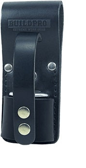 BUILDPRO Tradie Leather Belt- Scaffold Hammer Holder Frog With Safety Strap LBFMPHS