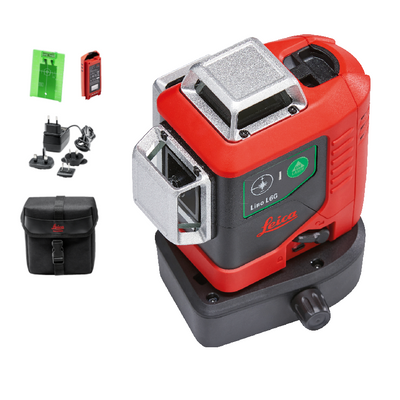 LEICA LINO L6GS-1 Li Ion 3D 3x360&deg; Green Beam Multi Line Laser Combo Kit With Soft Case