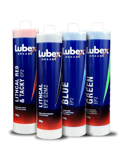 LUBEX  Allrounder Green Grease EP2 500g Screw On - Extreme Hi Temp Hi Pressure Calcium Sulphonate Grease-6pack
