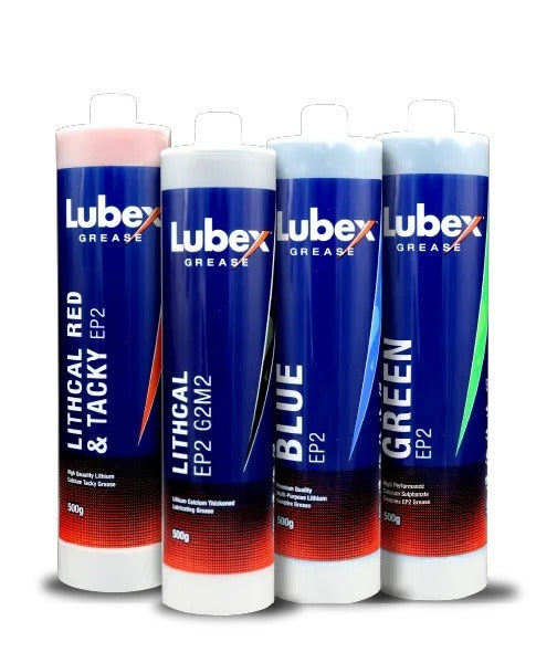 LUBEX  Allrounder Green Grease EP2 500g Screw On - Extreme Hi Temp Hi Pressure Calcium Sulphonate Grease-6pack
