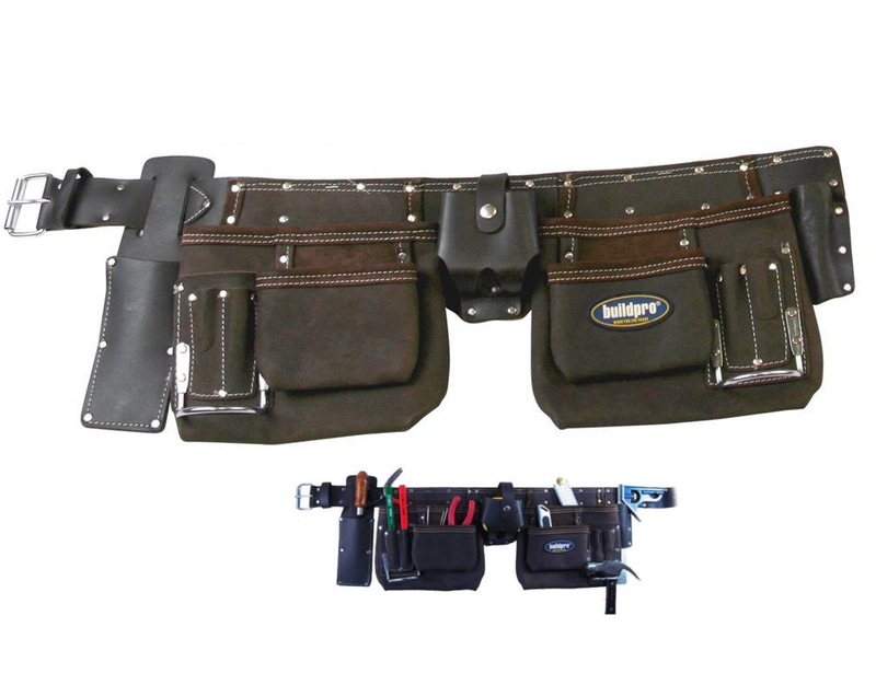 BUILDPRO Tradie Leather Tool Belt Apron-13pocket LW31012