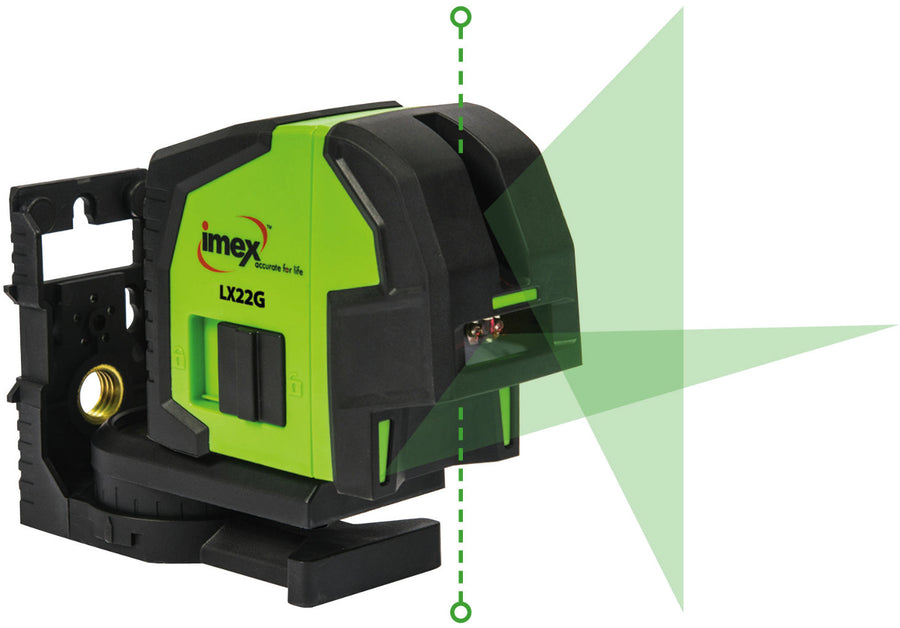 IMEX Green Beam Cross Line & Plumb Dot Laser Level 012-LX22G-BFD
