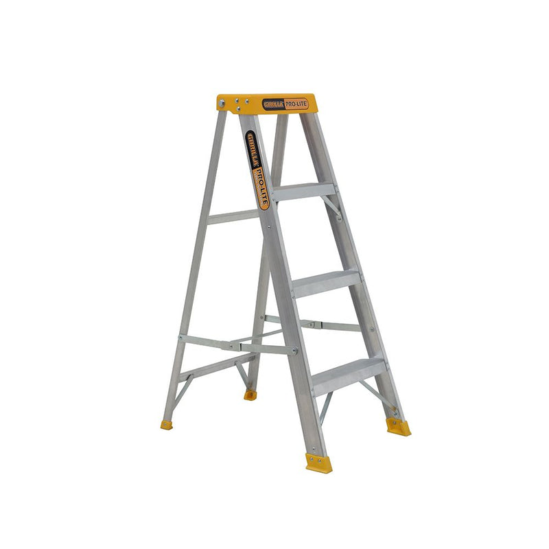 Gorilla M004-PRO Single sided A-frame ladder 4 Step (1.15m) Pro-Lite Aluminium 150kg Industrial
