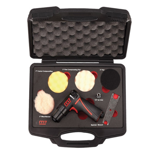 M7 Air Mini Polisher, 6 Piece Kit, Pistol Style, 5500 RPM