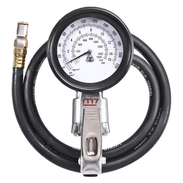 M7 Air Truck Tyre Inflator, 100MM Round Gauge, Max 220PSI, 100CM Hose