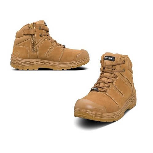 Mack Boots- Shift Side Zip / Lace Up Leather Work Boots- Steel Toe Cap- 150Â°C Heat Resistant
