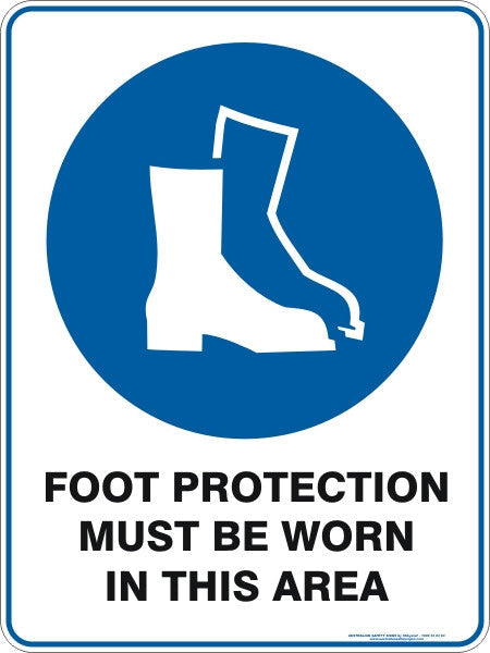 FOOT PROTECTION MUST BE WORN IN THIS AREA SIGN 15MP