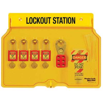 MASTER LOCK Lockout Station with Padlock Plug Lockout and Tags
