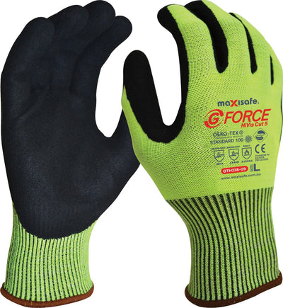 MAXISAFE G-Force Hi-Vis Cut D Cut Resistant Gloves
